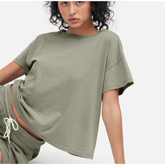 NWT MATE the Label Sage Organic Cotton Raw Neck Boxy Tee - Size 3X - Picture 12 of 12